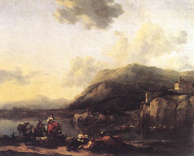 Landscape with Jacob, Rachel, and Leah, BERCHEM, Nicolaes
